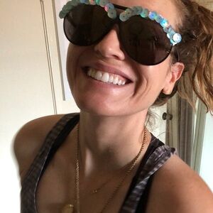 Festival style American Eagle black aviators sunglasses sequin